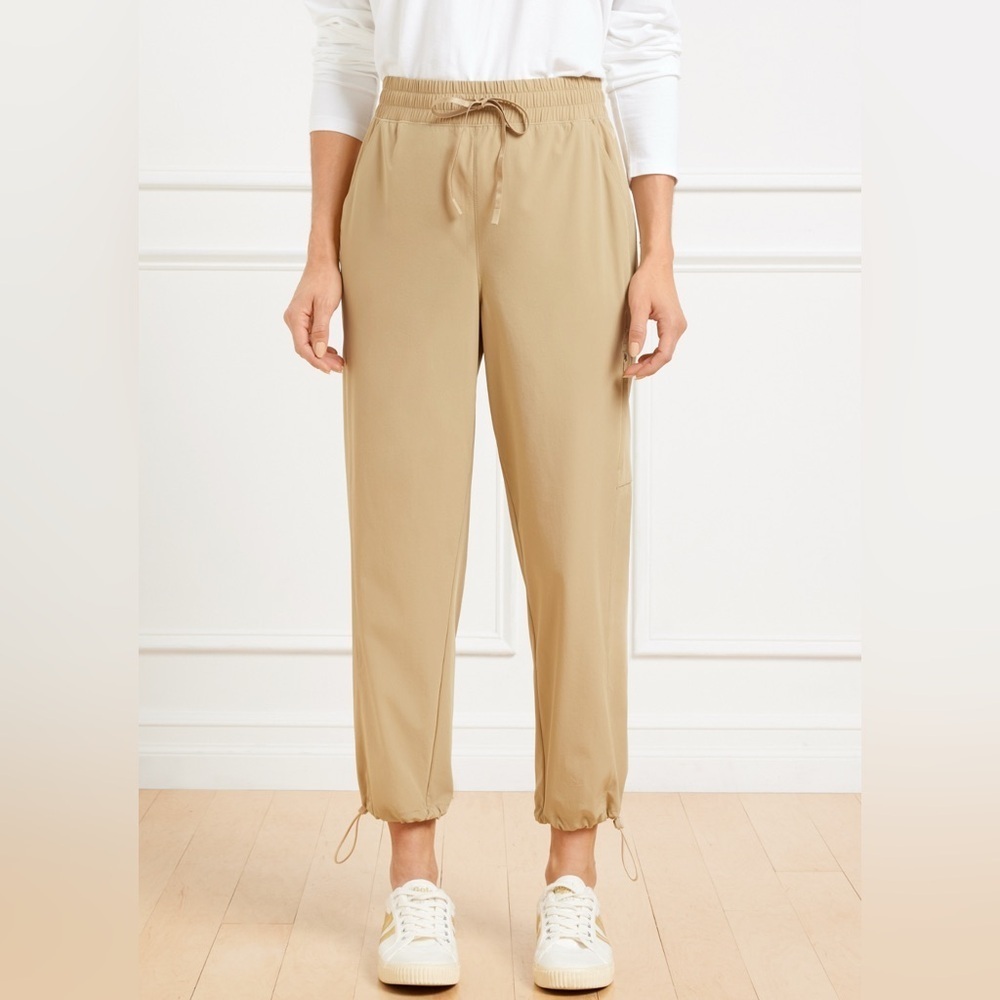 Talbots Woven Dance Pant Cropped Light Oak Women’s M Lightweight Casual Travel